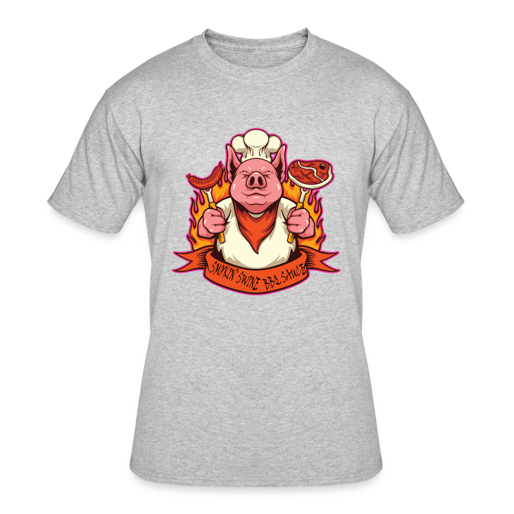 Smokin Swine Pig 50/50 T-Shirt - heather gray