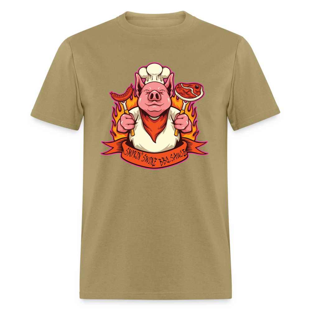 Smokin' Swine Pig Unisex Classic T-Shirt - khaki