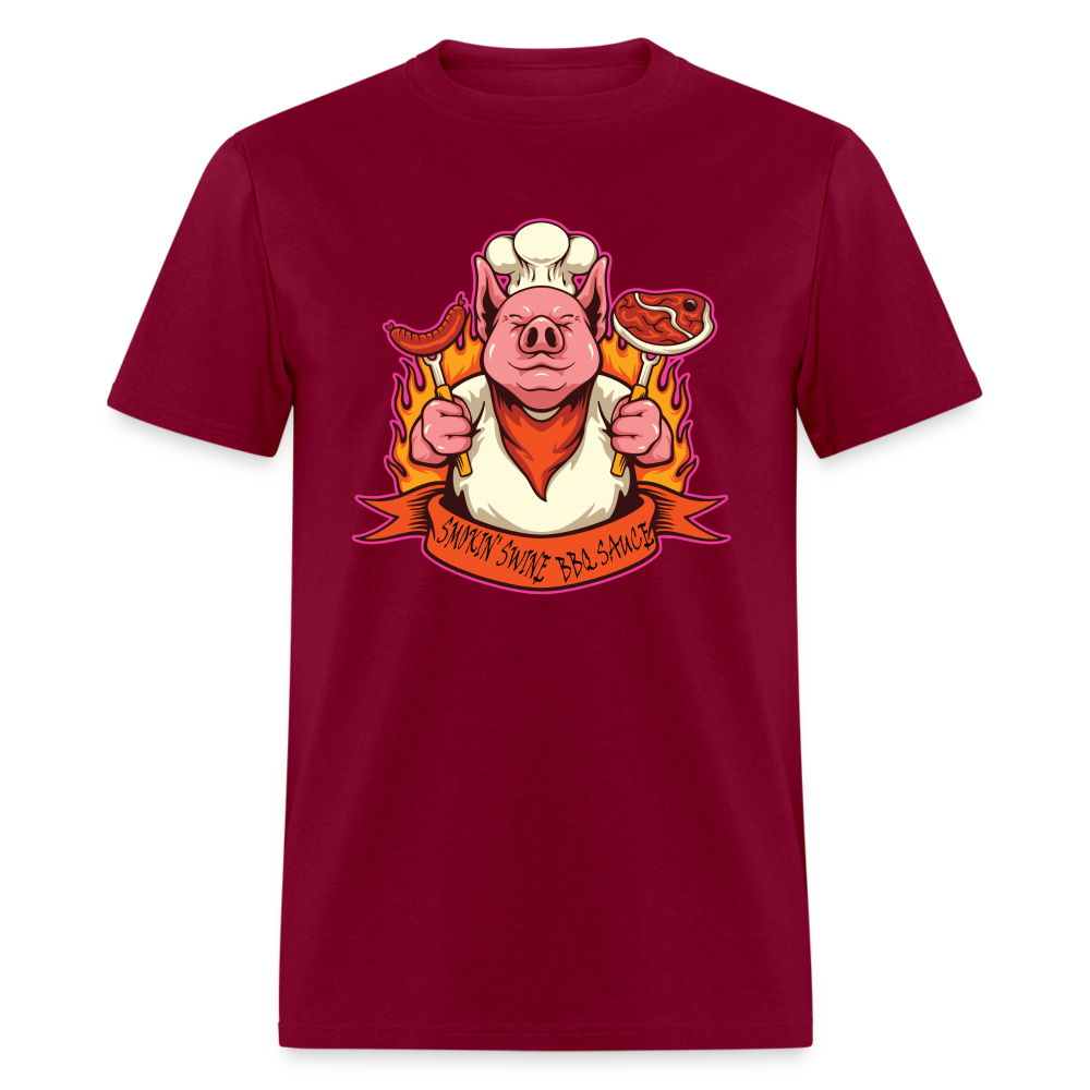 Smokin' Swine Pig Unisex Classic T-Shirt - burgundy