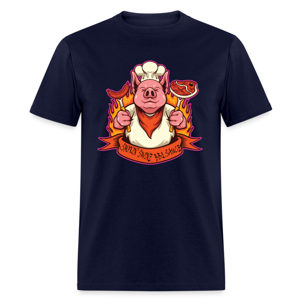 Smokin' Swine Pig Unisex Classic T-Shirt - navy