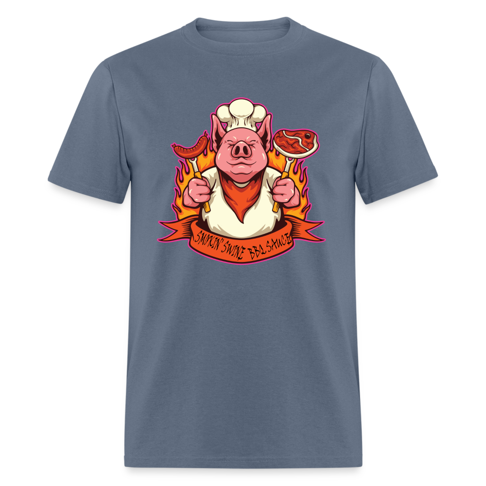 Smokin' Swine Pig Unisex Classic T-Shirt - denim